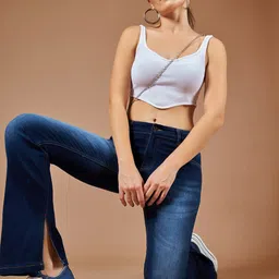 The Roadster Lifestyle Co Blue Women Mid-Rise Bootcut-Fit Clean Look Stretchable Jean-picture-27