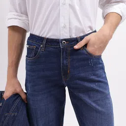 LINDBERGH Men Tapered Fit Clean Look Light Fade Stretchable Jeans image 3