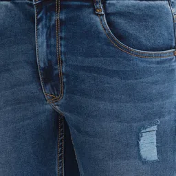 Parx Men Blue Tapered Fit Mildly Distressed Light Fade Jeans image 3