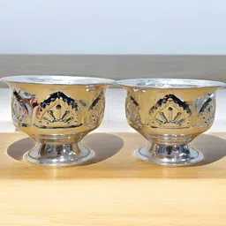 Sigaram Pooja Articles Silver-Toned 2 Pieces Kum Kum Bharani Cups image 4
