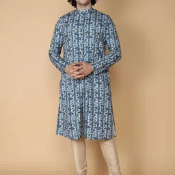 TABARD Printed Mandarin Collar Cotton Kurta-picture-20