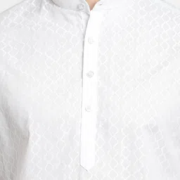 DEVOILER Men Flared Sleeves Chikankari White Romance Kurta image 2