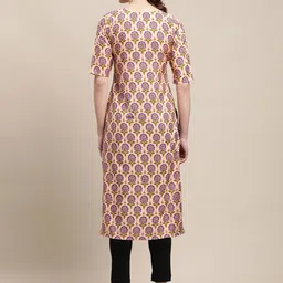 7threads KALINI Women's Crepe Blue & Beige Color Ethnic Motif Printed Straight Kurta (PACK OF 2) image 4