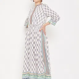 Cantabil Women White & Blue Ethnic Motifs Printed Anarkali Kurta image 4