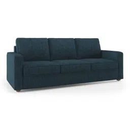 urban ladder create Apollo 3 Seater Fabric Sofa in Indigo Blue Colour image 3