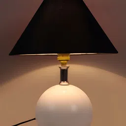 BrightDaisy Black Printed Metal Frusturical Shaped Table Lamp image 3