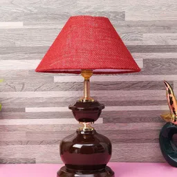 foziq Brown Printed Table Lamp image 5