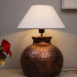 Homesake Brown & White Oil-Rubbed Pot Table Lamp with Shade-image-69
