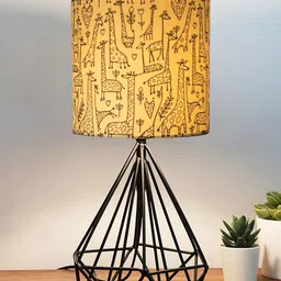 Homesake Yellow & Black Metal Diamond Desk Table Lamp-image-73