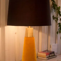 Grated Ginger Yellow Contemporary Table Lamp with Shade-picture-17