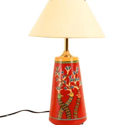 AAKRITI ART CREATIONS Monsoon Red Chirping Birds Design Table Lamp With Shade image 3