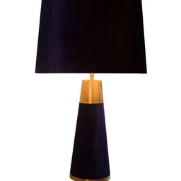 Grated Ginger Blue Velvet Table lamp with Shade image 2