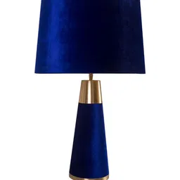 Grated Ginger Blue Velvet Table lamp with Shade image 3