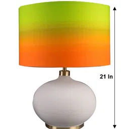 Grated Ginger Grey & Orange Contemporary Cylinder Table Lamp image 5