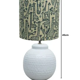 Homesake Ginger Jar Yellow & White Metal Antique Table Lamp With Savannah Shade image 4