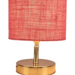 Devansh Pink & Gold-Toned Metal Table Lamp With Jute Shade image 4