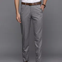 Louis Philippe Men Grey Slim Fit Formal Trousers-picture-22