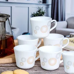 Cello White & Red Floral Printed Opalware Glossy Mugs Set of Cups and Mugs-picture-20