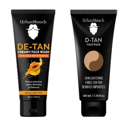 UrbanMooch Men Set of De-Tan Creamy Face Wash & Face Pack - 100 ml Each image 3