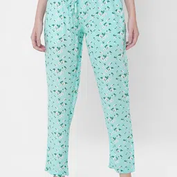 URBAN SCOTTISH Women Floral Printed Mid-Rise Straight Lounge Pants-image-10