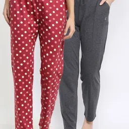 Kanvin Women Pack Of 2 Printed Cotton Lounge Pants-image-44