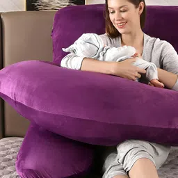 Pum Pum Purple Fibre Filled Ultra Soft U Shaped Maternity Pillow image 3