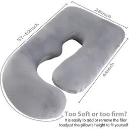 Pum Pum Grey Fibre Filled Ultra Soft U Shaped Maternity Pillow image 3