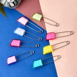 Silvermerc Designs Set of 6 Acrylic Saree Pins image 1