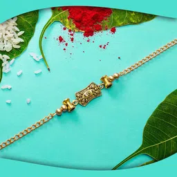 aadita Men Gold-Toned Handmade Rakhi image 1