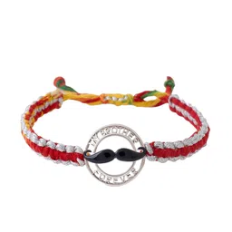 Kicky And Perky 925 Sterling Silver Enamel Moustache Rakhi image 3