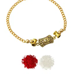 aadita Men Gold-Toned Handmade Rakhi image 2