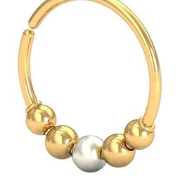 KUBERBOX Five Pt Beaded 18KT Gold Nose Ring-0.6gm-image-13