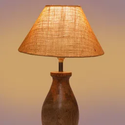 Devansh Beige Jute Table Lamp With Wooden Natural Base image 4