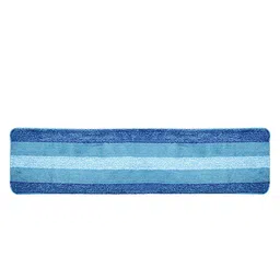 Saral Home Blue Striped Microfibre Runner image 3
