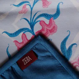 ZEBA White & Blue Printed Rectangular Table Runner image 5