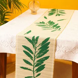 JAYPORE Green & Beige Floral Printed Table Runner image 5