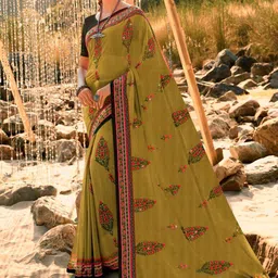 VAIRAGEE Ethnic Motif Printed Embroidered Saree-picture-13