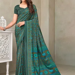 Reboot Fashions Ethnic Motifs Pure Crepe Saree image 1