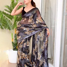 Sitanjali Printed Floral Pure Georgette Saree image 4
