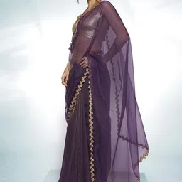 Mitera Sequinned Embellished Tissue Saree image 5