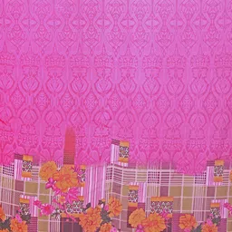 Silk Bazar Magenta & Maroon Pack of 2 Floral Printed Pure Georgette Sarees image 5