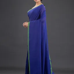 Arhi Blue & Green Woven Design Pure Cotton Saree image 5