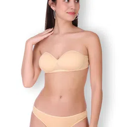 Selfcare Pack of 2 Solid Cotton Lightly Padded Bra And Panty Lingerie Set- SN2602 image 2