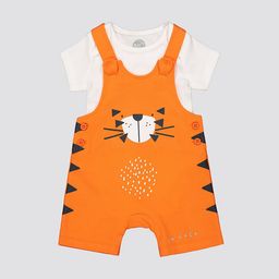 mothercare Infant Girls Printed Pure Cotton Dungaree Set-picture-14
