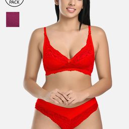 StyFun Women Pack Of 2 Floral Lace Lingerie Set-picture-23