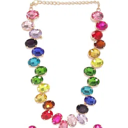 Rubans Rustic Radiance Gold-Plated Stone-Studded Jewellery Set image 3