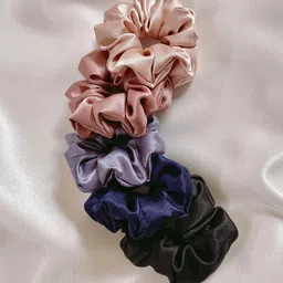Mueras Set of 5 Silk Satin Scrunchies-picture-51