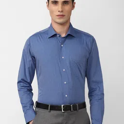Van Heusen Men Blue Slim Fit Cotton Formal Shirt-picture-42