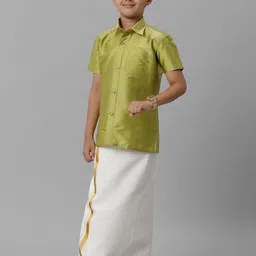 Ramraj Boys Shirt Collar Shirt & Adjustable Veshti image 3