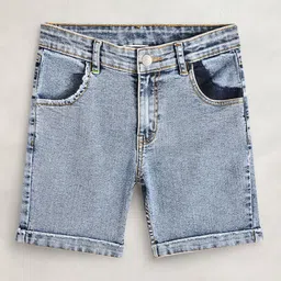 Cherry Crumble Boys Blue Washed Denim Shorts-picture-36
